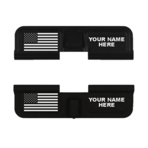 Engraved Dust Cover – American Flag w/ Text – Custom Engraving
