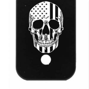 Engraved Magazine Plate for Glock Gen 1-4 – American Flag Skull