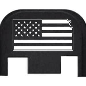 Engraved Slide Plate For Glocks – STATE OF KANSAS (AMERICAN FLAG)