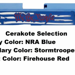 Deep Engraved Custom Cerakote Slide For Glock 17/19/21/26/43 – American Flag w/ We the People