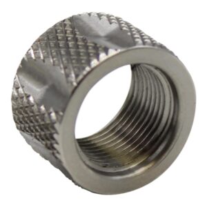 Stainless .578×28 Knurled and Fluted Pistol Length Thread Protector