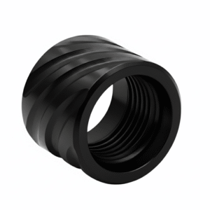 1/2×28 Spiral Fluted Pistol Length Aluminum Thread Protector – BLACK