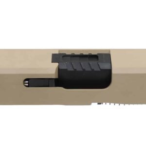 Assembled Desert Sand Cerakote G19 Standard One-Off Slide w/ Black Optimus Barrel