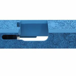 Deep Engraved Skulls & Filigree Sky Blue Cerakote G17 Standard One-Off Slide