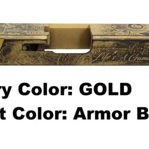Deep Engraved Custom Cerakote Slide For Glock 17/19/26/43 – Gambler