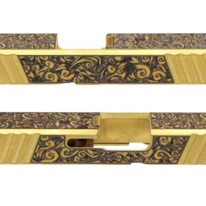 Titanium Nitride (TiN) Coated & Deep Engraved Standard Slide for Glock 26 Gen 3