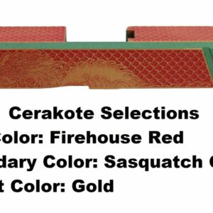 Deep Engraved Custom Cerakote Slide For Glock 17/19/26/43 – Dragon Scales