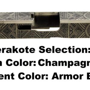 Deep Engraved Custom Cerakote Slide For Glock 17/19/26/43 – Polynesian Theme