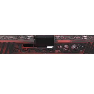 Deep Engraved Custom Cerakote Slide For Glock 17/19/26/43 – Skulls